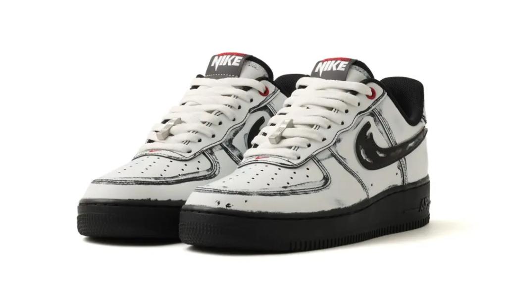 Nike Air Force 1 Low in white and black Ghostface-inspired colorway for Halloween 2026