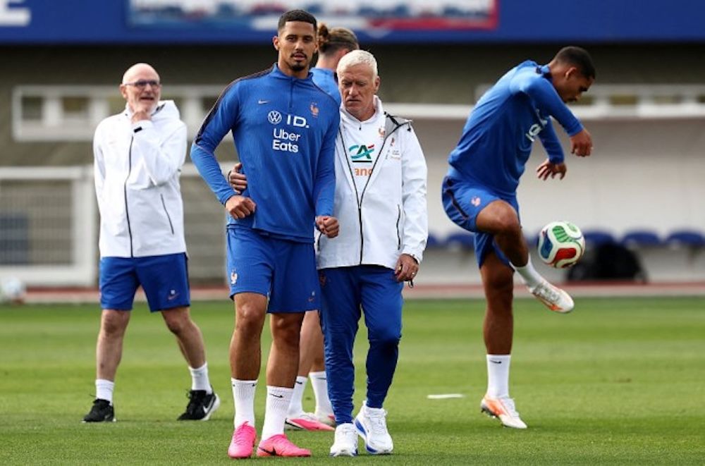 William Saliba wearing "Breakout" Nike Tiempo Maestro. Photo via Getty Images.