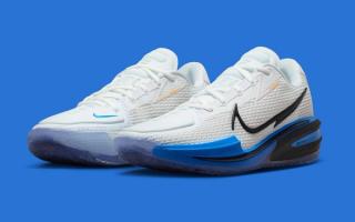 Nike G.T. Cut 1 "White/Photo Blue" basketball shoe.