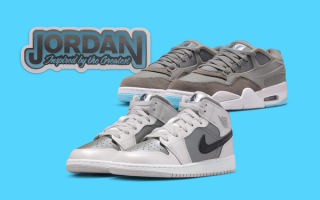 Big Kids' Air Jordan 1 Mid and Air Jordan 4 RM retros from an 'Inspired by the Greatest' capsule.