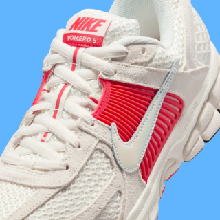 Available Now // White Nike Zoom Vomero 5 "Siren Red"
