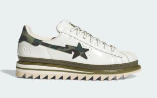 BAPE®︎ x CLOT x Adidas Superstar "Off White" collaboration.