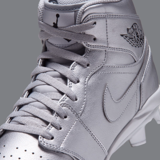 Men's Air Jordan 1 High MCS "Metallic Silver" Baseball Cleats (SKU: AV5354-004). Photo via Nike.