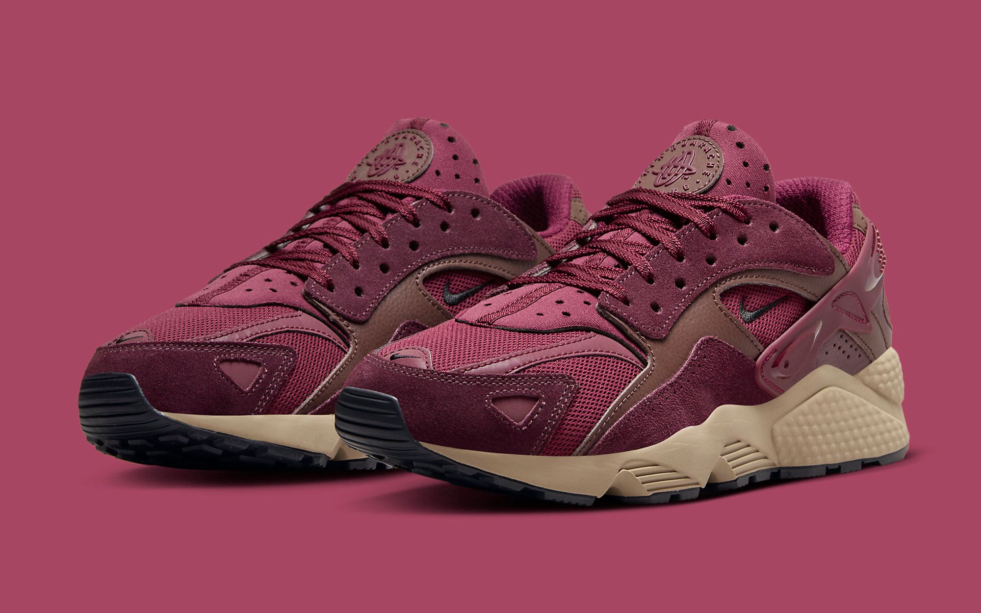 Maroon huaraches sales