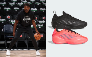 Anthony Edwards wearing his budget-friendly Believe That 1 adidas Basketball sneaker during warmup with the Minnesota Timberwolves.