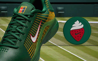 Wimbledon-inspired Nike Tennis Vapor 12 shoes for Men and Women, featuring "White" and "Gorge Green" colors.