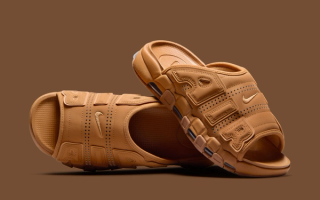 Official Images // Nike Air More Uptempo Slide 'Flax'