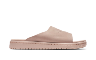 Women's Jordan Modero 1 Slide in a faded "Particle Beige" color scheme.