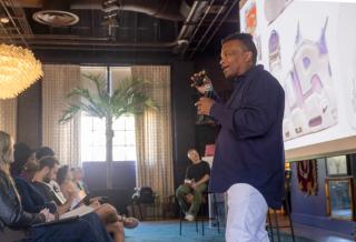 Wilson Smith III speaking at SCAD SNKR Culture Week 2025.