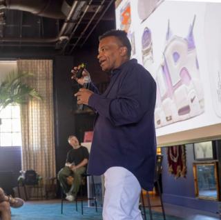 Wilson Smith III speaking at SCAD SNKR Culture Week 2025.