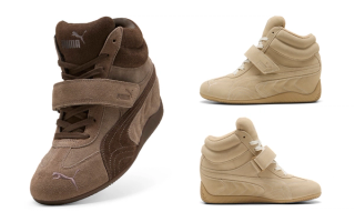 PUMA's Speedcat Mid sneaker Wedge reminiscent of Alexander McQueen's Joustesse collab.