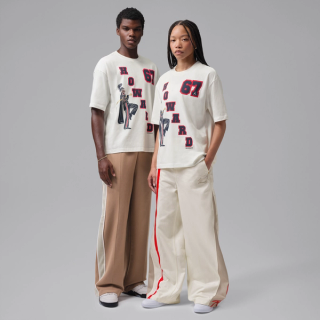 Howard University x Jordan Flight Men's Oversized Basketball T-Shirt "Sail" (SKU: IU5887-133). Photo via Nike.