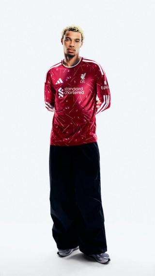 Hugo Ekitike for Liverpool 26/27 Home kit. Photo via adidas.