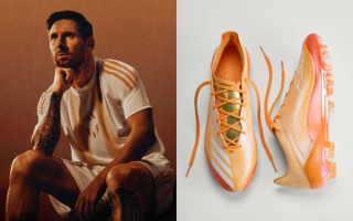 Lionel Messi's tangerine-colored adidas F50 "Hora Dorada" collaboration ahead of the 2026 FIFA World Cup™.