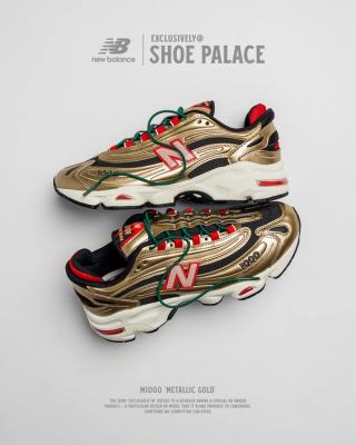 Shoe Palace-Exclusive New Balance 1000 in a "Metallic Gold" color scheme.