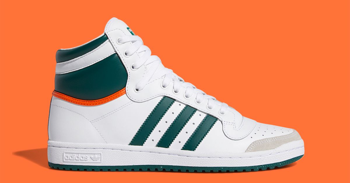 Available Now // The adidas Top Ten Hi Gets a Miami Hurricanes Makeover