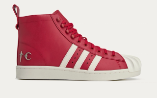 Thug Club x Adidas Superstar Boot Luxe "Red" collaboration.