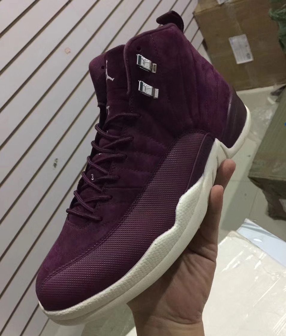 Jordan 12 clearance maroon suede