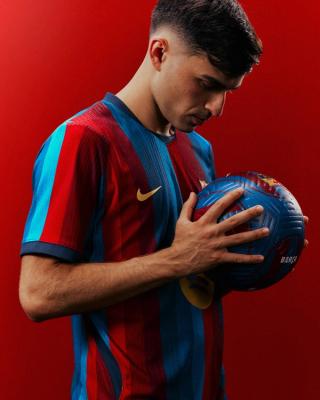 Pedri for FC Barcelona 26/27 Home Jersey. Photo via FC Barcelona.