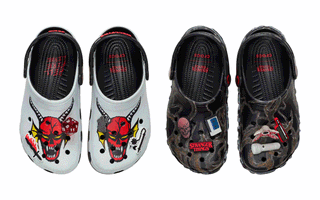 Stranger Things x Crocs Classic Clog collaborations inspired by the Hellfire Club and Upside Down.