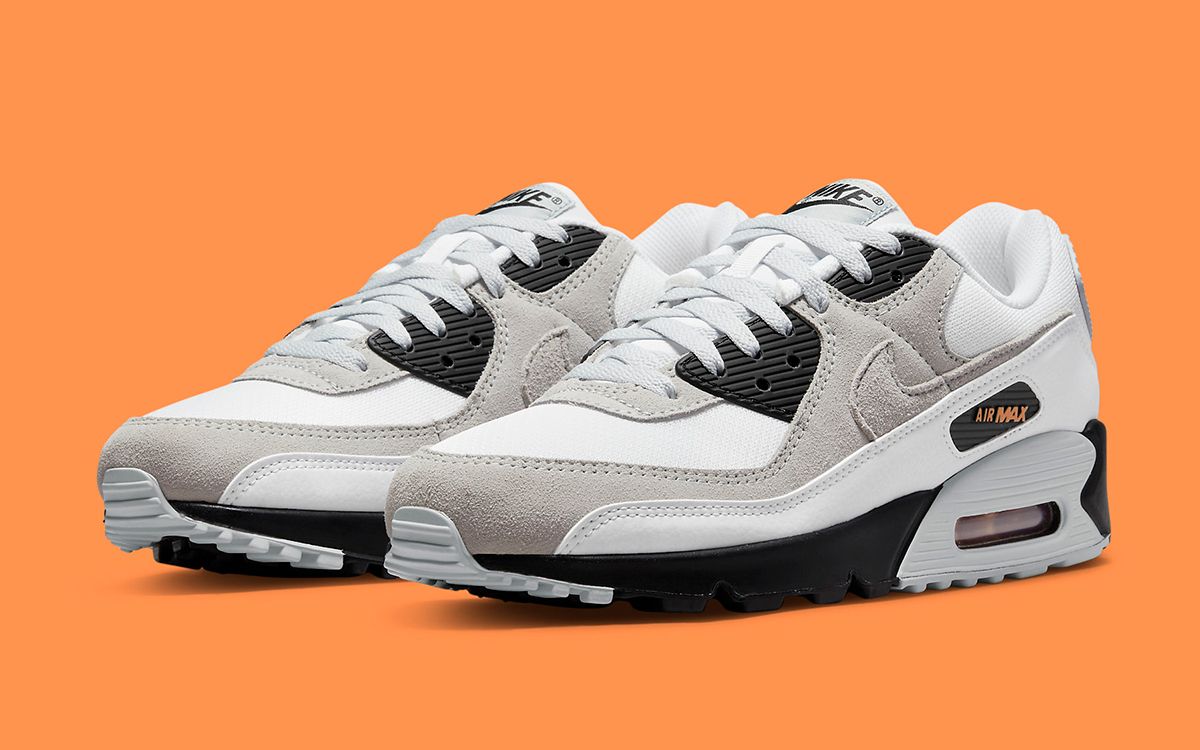 Air max 90 white on sale orange