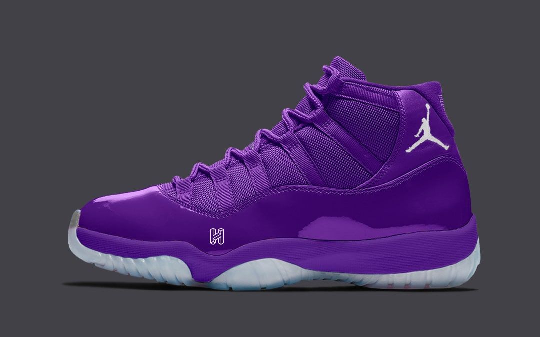 Purple and store gold jordans 11