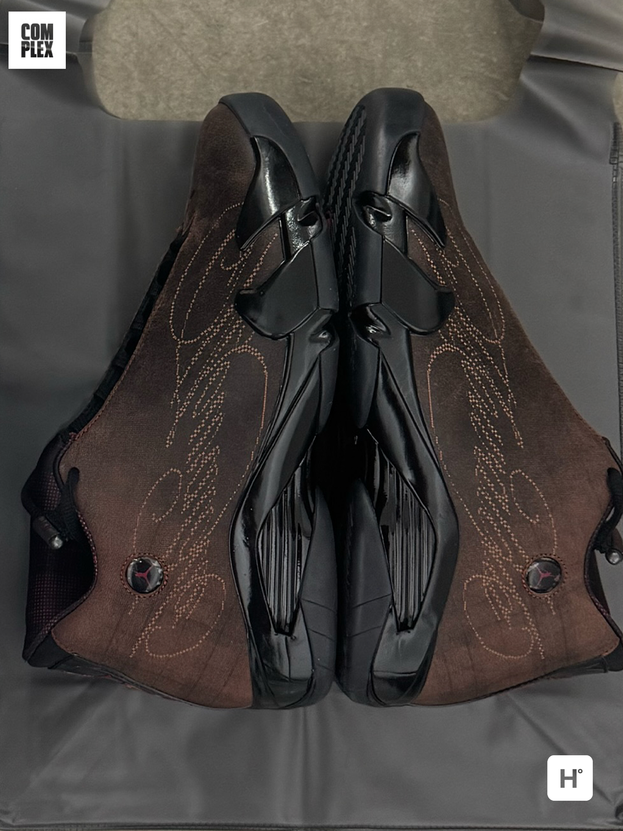 Mowalola x Air Jordan 14 via Complex.