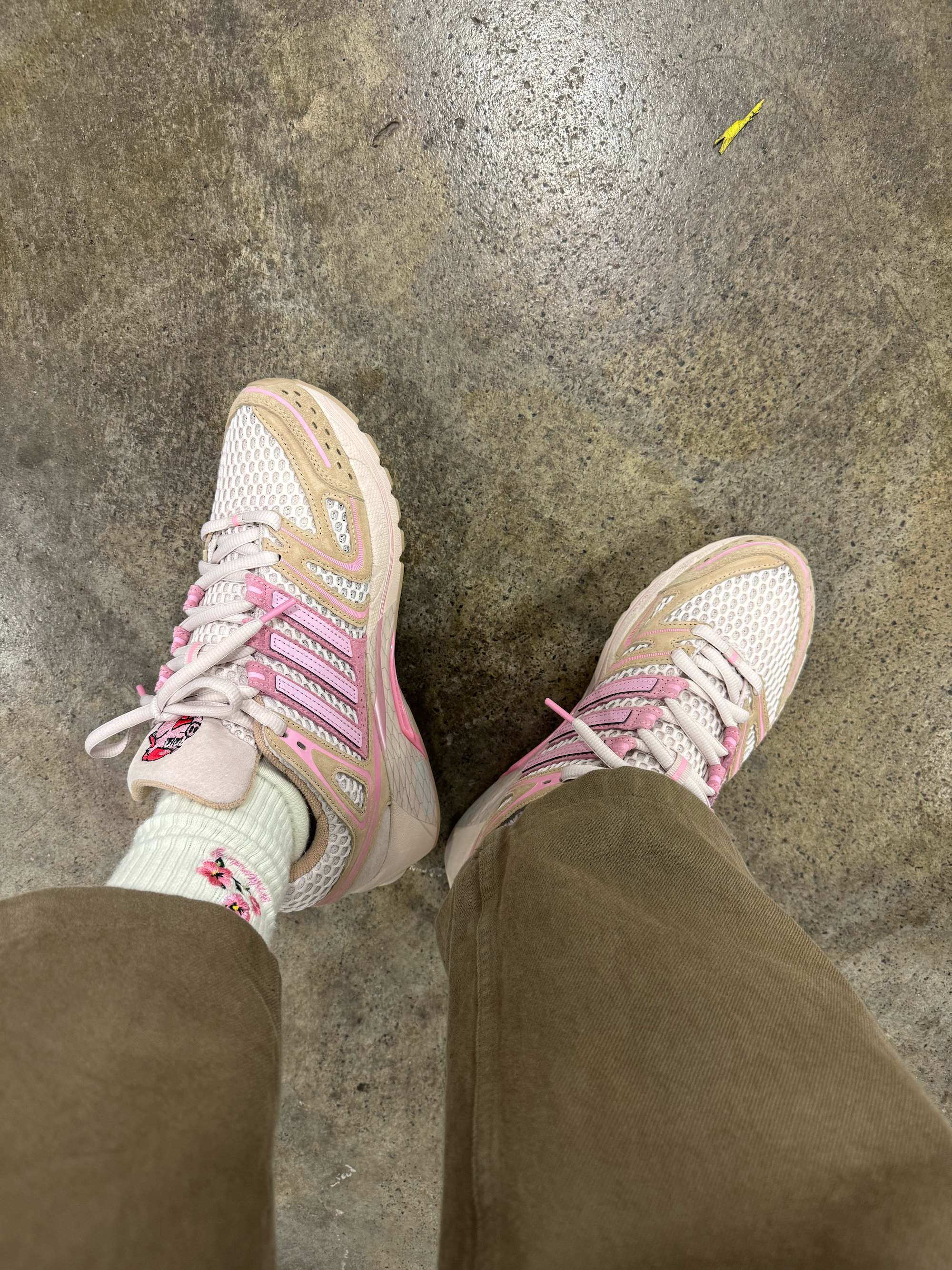 UNheardof's adidas Originals AdiStar Control 5 tan-and-pink "Porkchop" sample. Photo via Philip Lipschutz.
