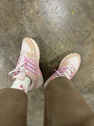 UNheardof's adidas Originals AdiStar Control 5 tan-and-pink "Porkchop" sample. Photo via Philip Lipschutz.