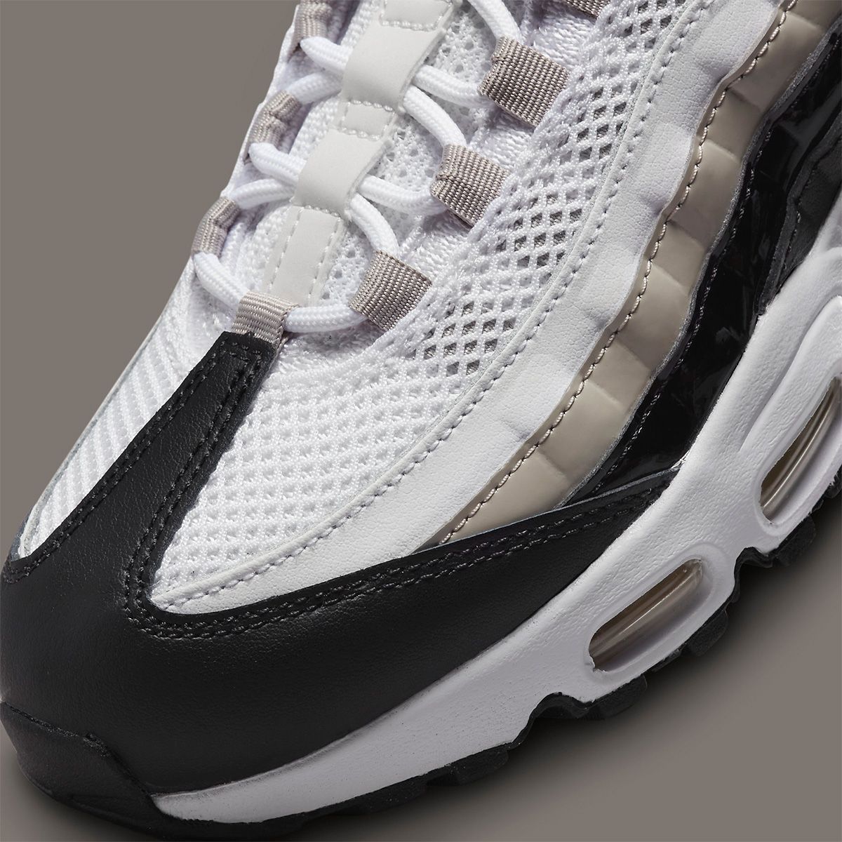 The Air Max 95 Appears in White, Bone, and Black Patent Leather