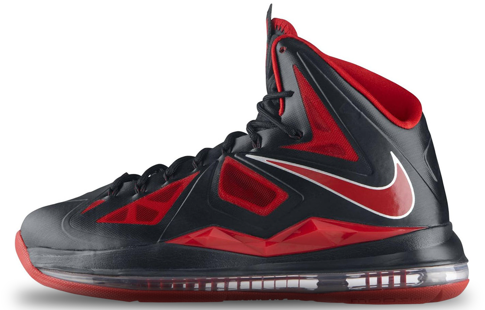 Nike-LeBron-10-Miami-Heat-Away-Black-Red; SKU: 541100-006. Photo via KICKS CREW.