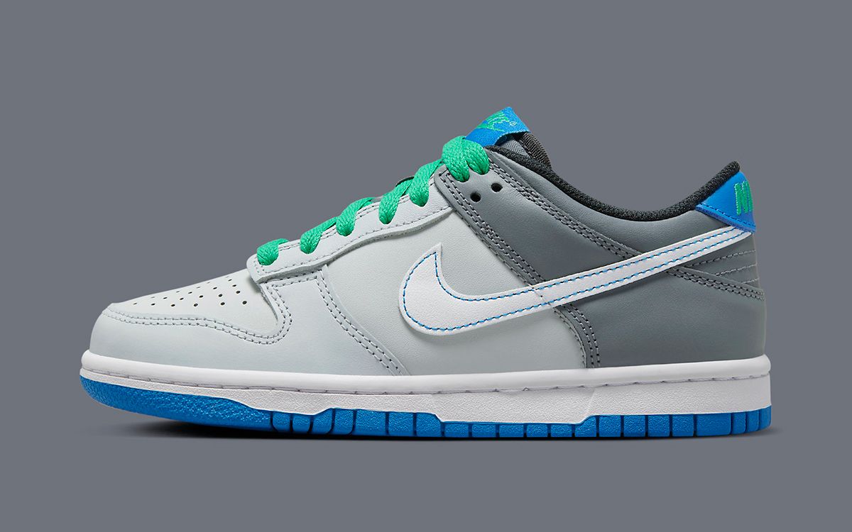 New Kids Nike Dunk Low Appears in Grey, Green and Blue