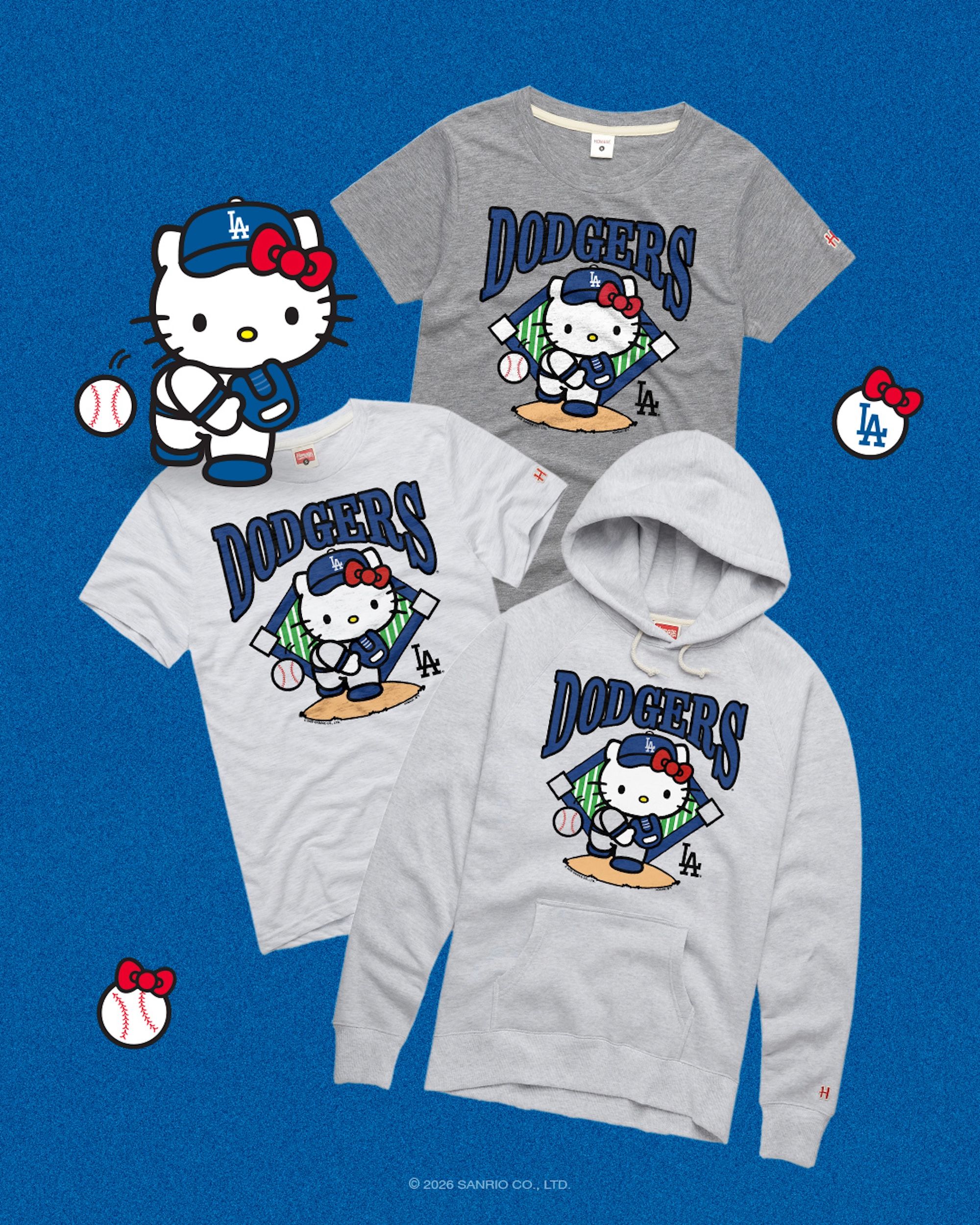 Los Angeles Dodgers Hello Kitty® apparel made by HOMAGE in collaboration with Sanrio & MLB.
