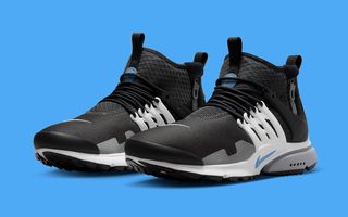 The Nike Air Presto Mid Utility Appears in Anthracite, White and University Blue
