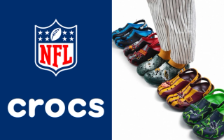 Five (5) different NFL x Crocs Classic Clog pairs inspired by the Green Bay Packers, Seattle Seahawks, Washington Commanders, and more.