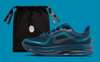 Swarovski® x Nike Pegasus Premium "Blue Force" running shoe collaboration.