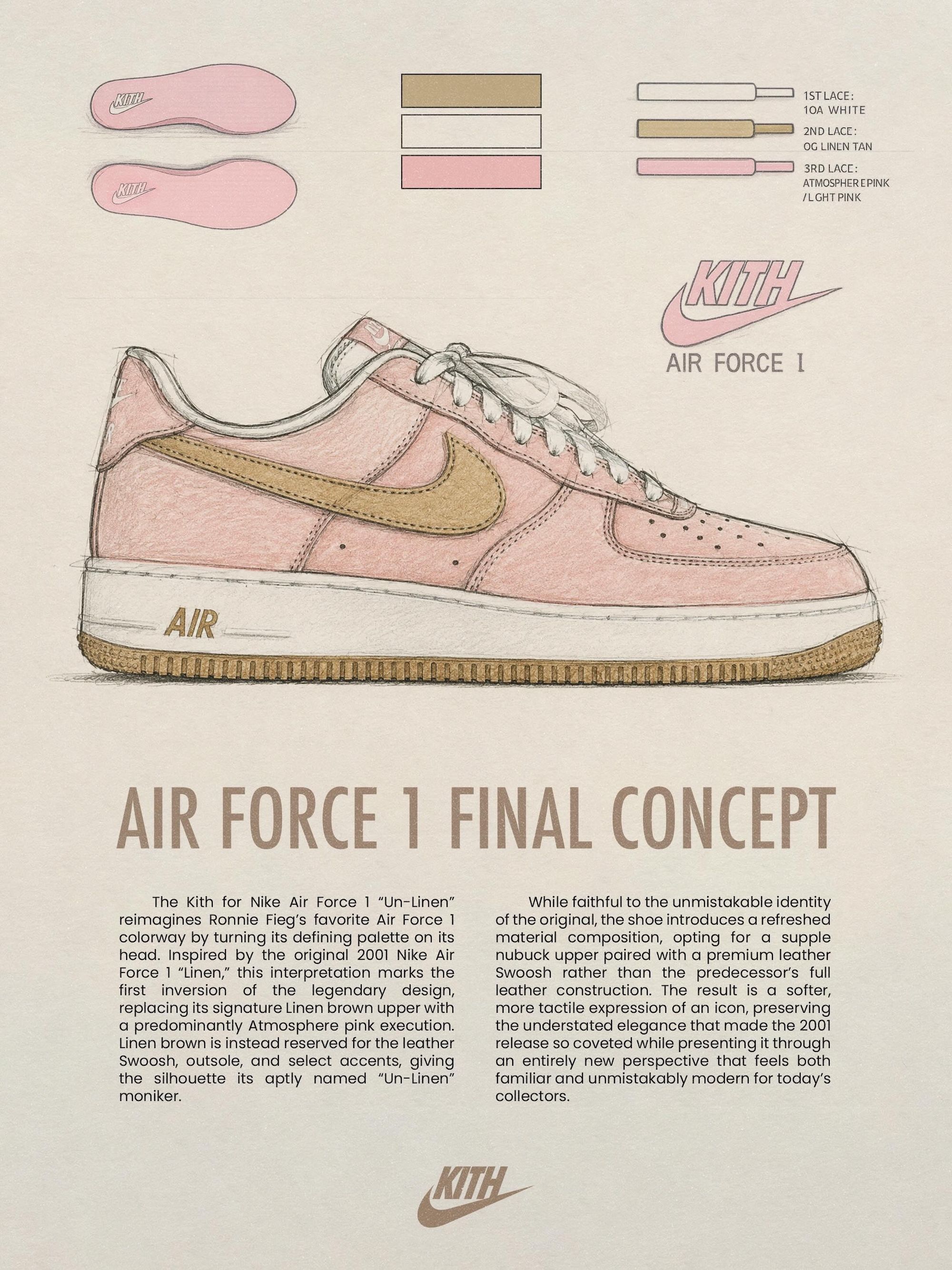 Kith x Nike Air Force 1 Low "Un-Linen" Behind-the-Scenes Image. Photo via Ronnie Fieg.