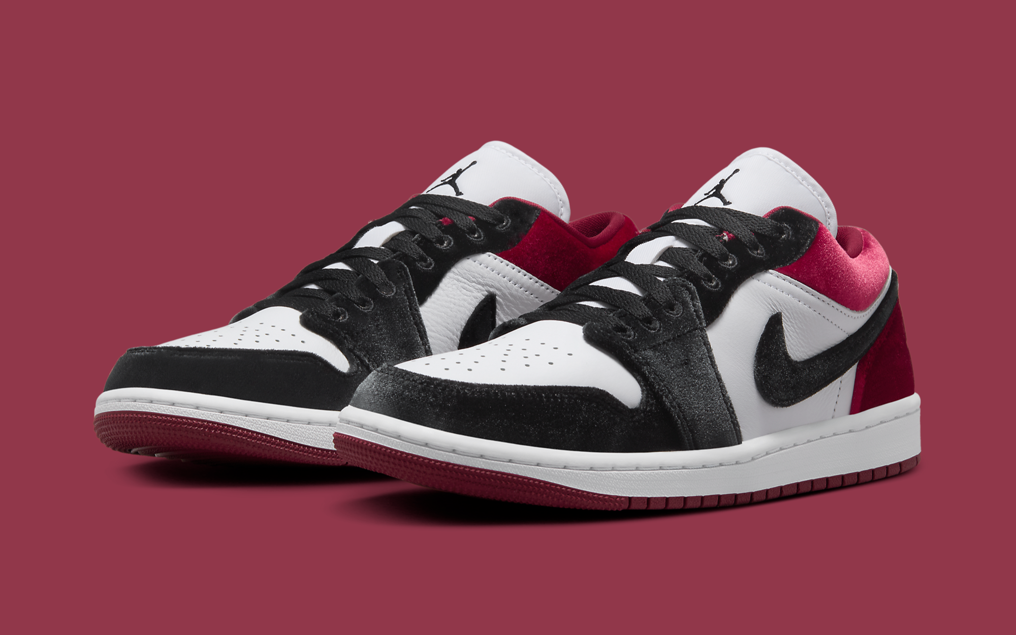 Air jordan 1 low red black white best sale