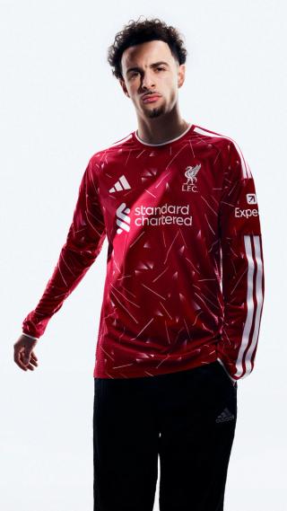 Curtis Jones for Liverpool 26/27 Home kit. Photo via adidas.