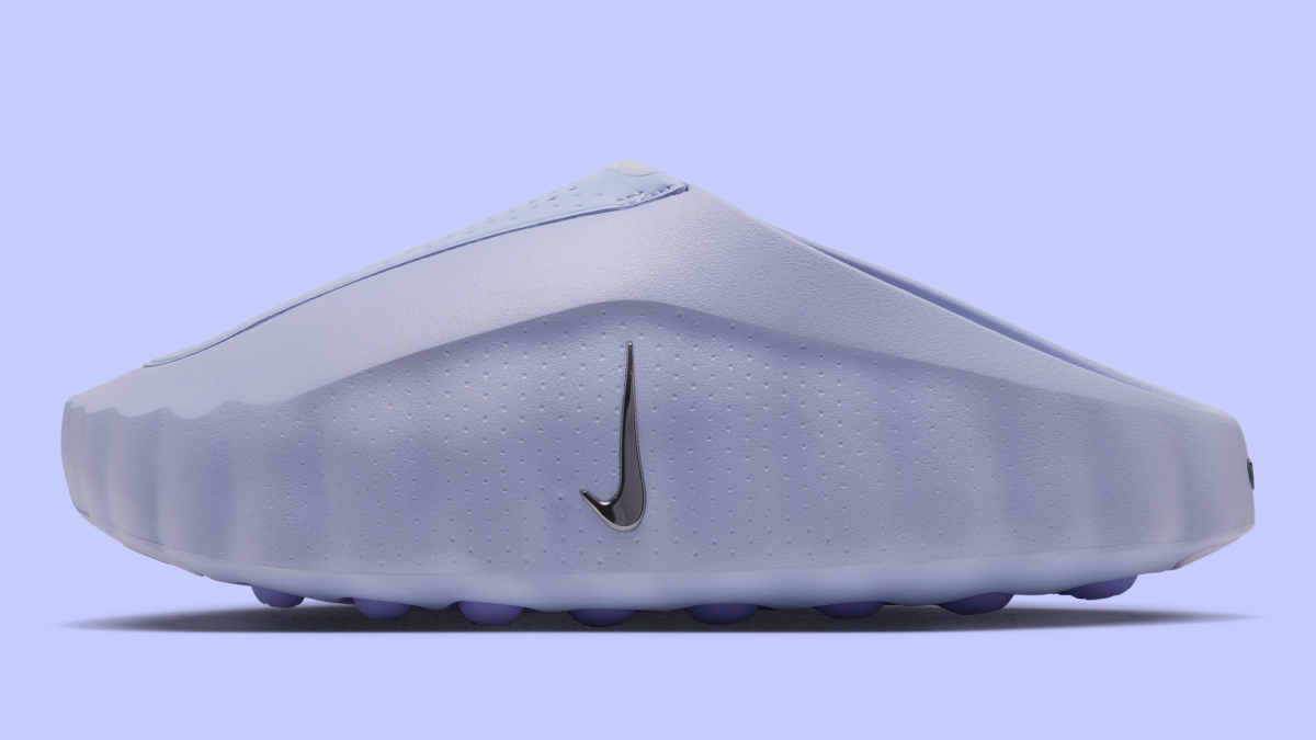 Nike Mind 001 Palest Purple widok z boku Metallic Silver Swoosh