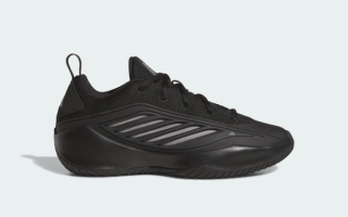 Anthony Edwards' budget-friendly adidas Believe That 1 basketball shoe in a black color.