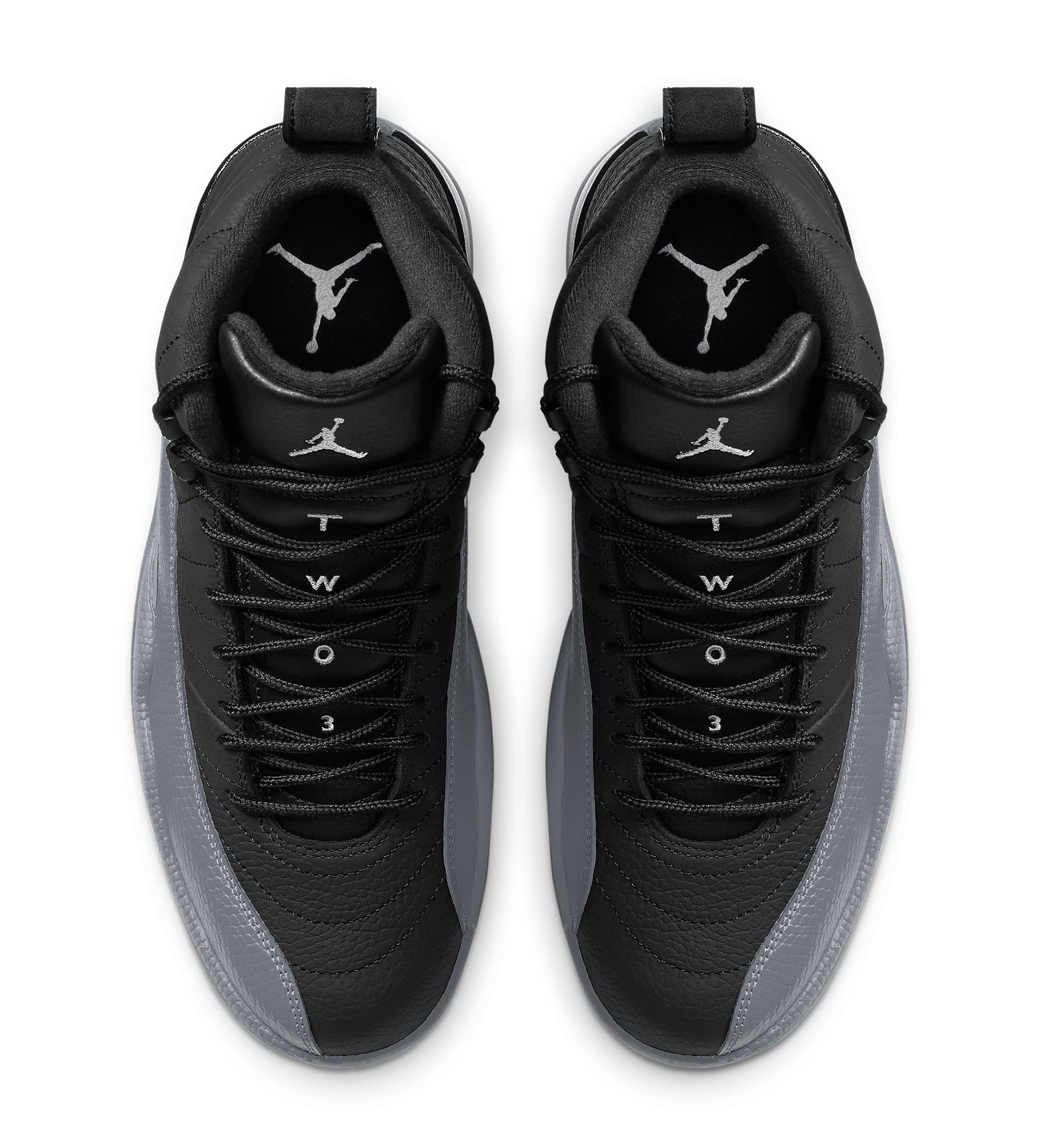 Black and shop gray 12s