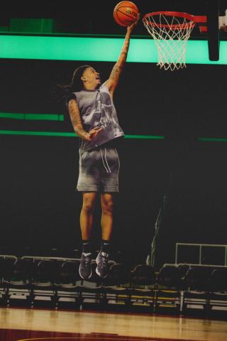 Ja Morant wearing the Nike Twelve Time in a "Dark Woods" colorway. Photo via Nike.