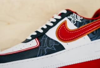 Custom Nike Air Force 1 Low by Marko Terzo celebrating the 25th Anniversary of the Philadelphia 76ers' 2001 Eastern Conference Championship.