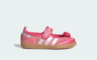 Little Kids' Disney x adidas Samba Jane "Princess Aurora" (SKU: KK2294). Photo via adidas.