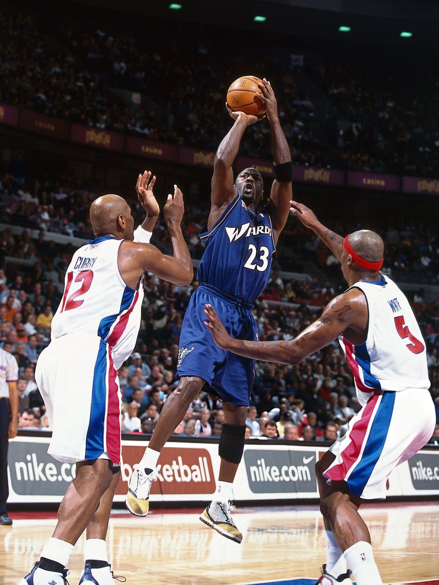 Michael Jordan wearing the 2001 Air Jordan 16 "Ginger."