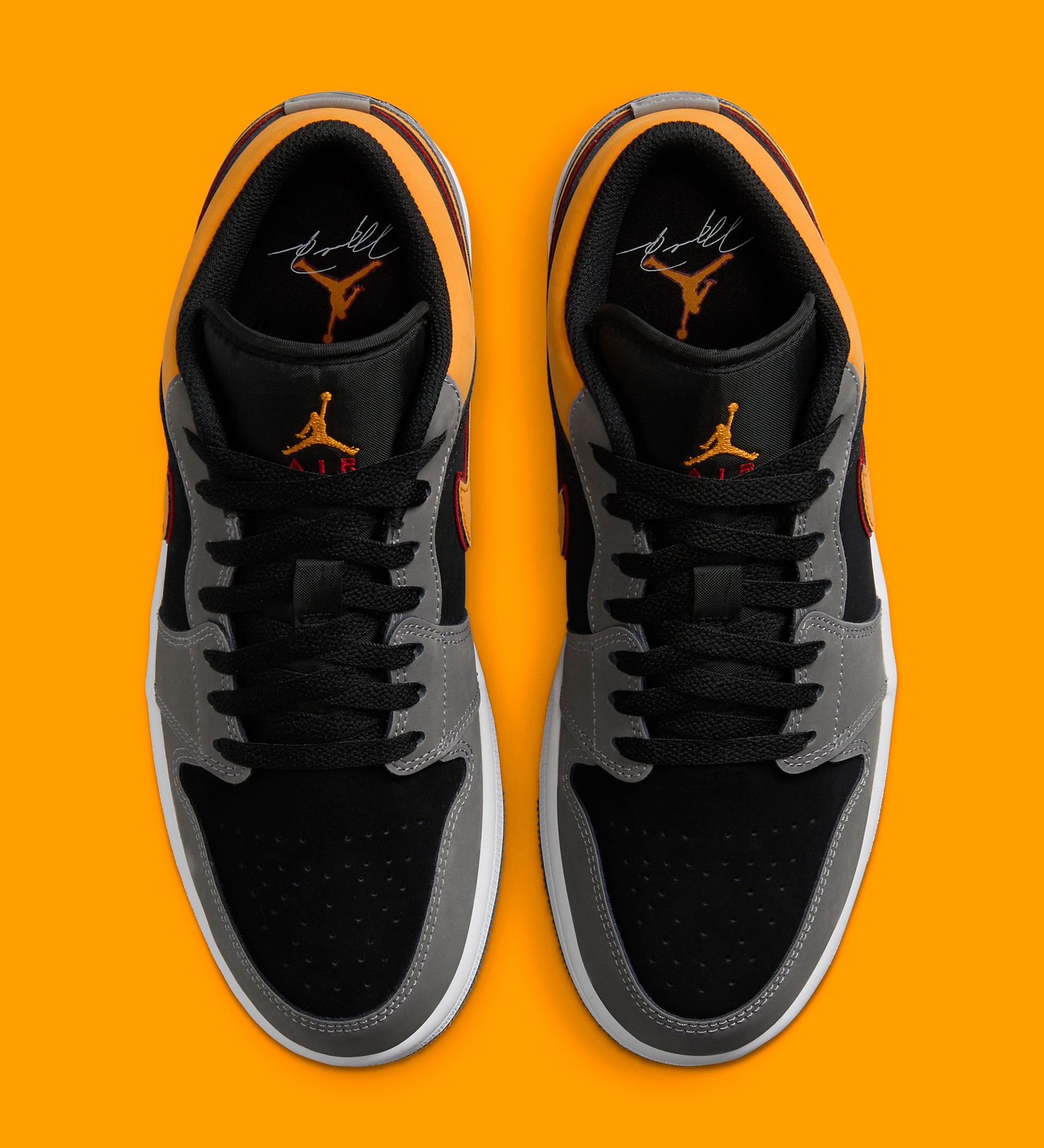 Jordan 1 black sale grey orange