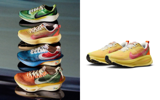 Nike's International Running Pack featuring the Pegasus 41, Vomero 18, AlphaFly 3, and VaporFly 4 inspired by vintage Nike Running sneakers.