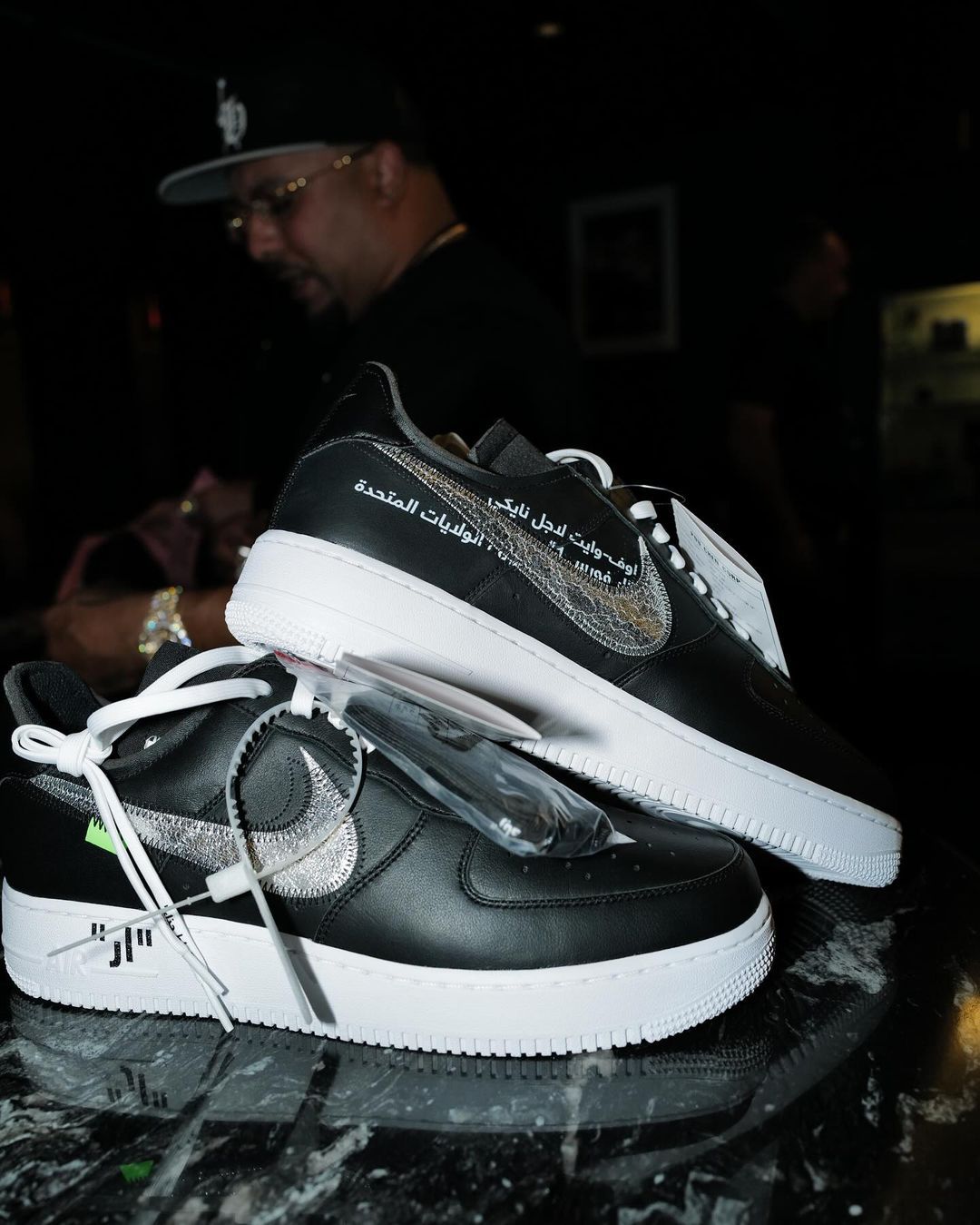 Fat Joe Unveils Unreleased Off White x Nike Air Force 1 With Arabic Text House of Heat