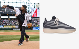 Derrick Rose wearing his Fear of God Athletics Basketball II Low collaboration at the 2025 White Sox Home Opener.